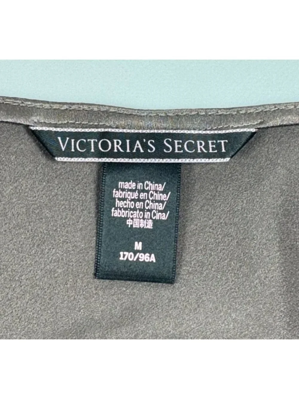 Victoria's Secret Metallic Brown Satin Tank Dress Chemise Nightgown Medium M